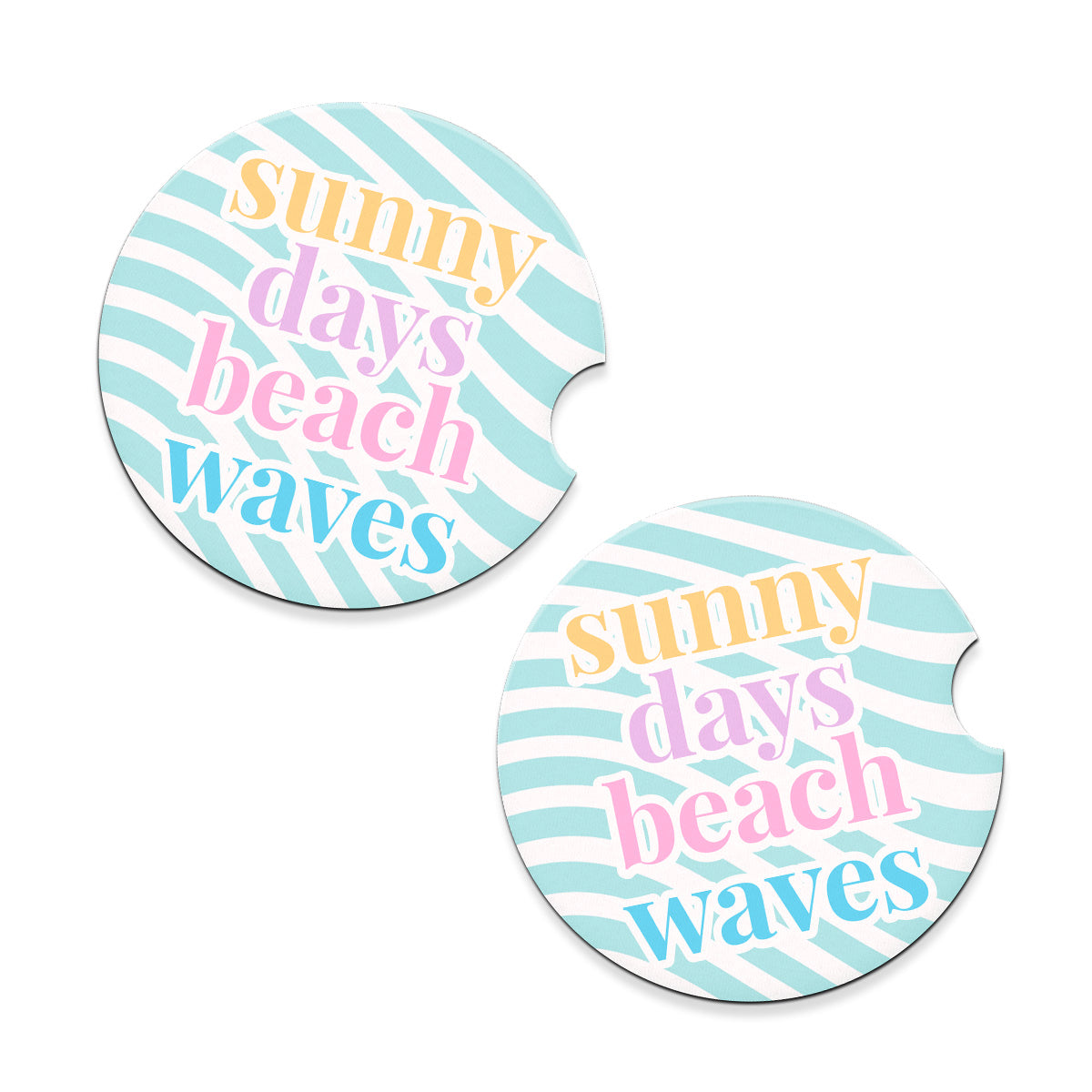 Sunny Days Beach Waves Car Coaster Set