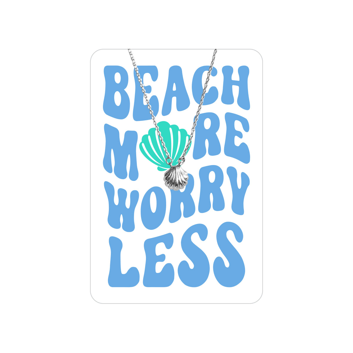 Beach More Worry Less Shell Necklace & Keepsake Card