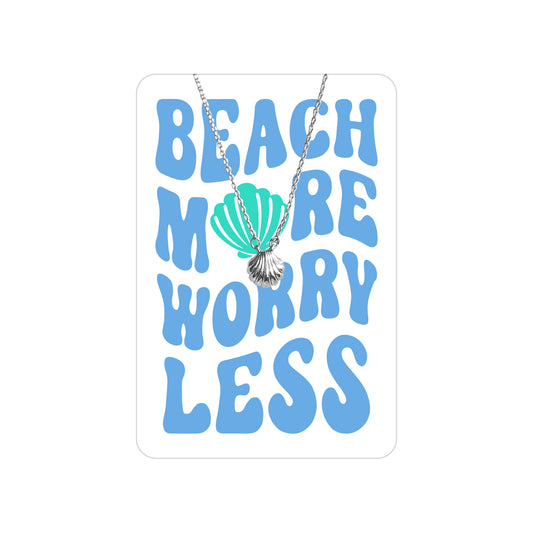 Beach More Worry Less Shell Necklace & Keepsake Card