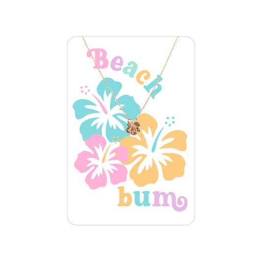 Beach Bum Flower Necklace & Keepsake Card