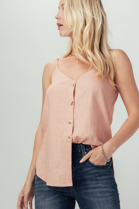 Pink Coconut Button Cami